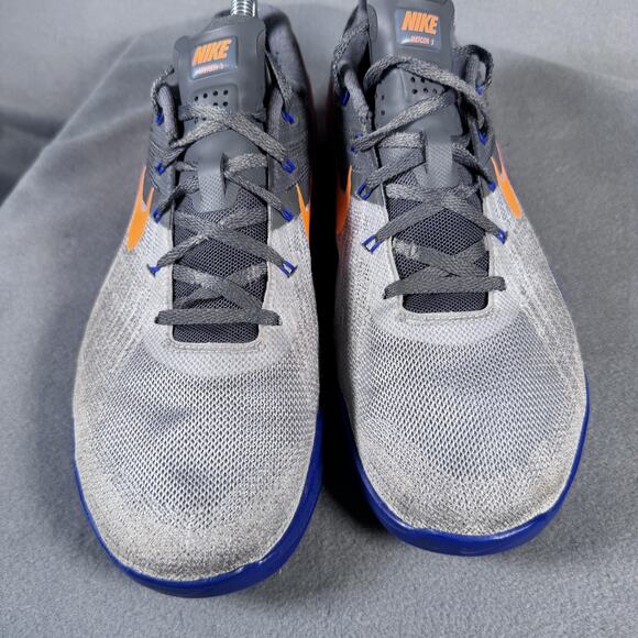 Nike Metcon 3 Shoes Mens Size 8.5 Gray Orange Blue Training CrossFit 852928-003 - Picture 4 of 11